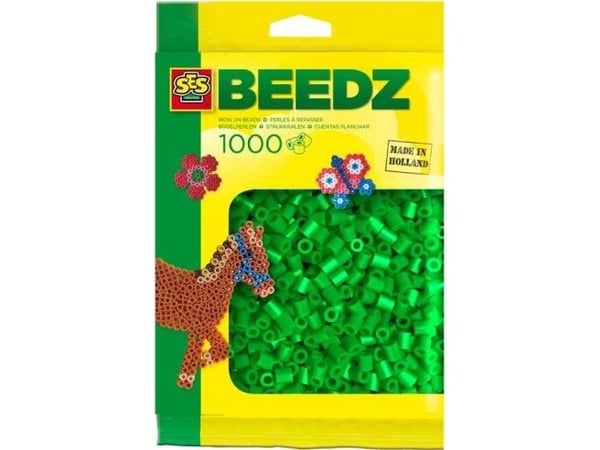 SES Creative Beedz Children''s packet of 1000 Green Iron-on Beads, Perler, 1000 stykker, Grønn, Gutt/Jente, 5 år, 12 år