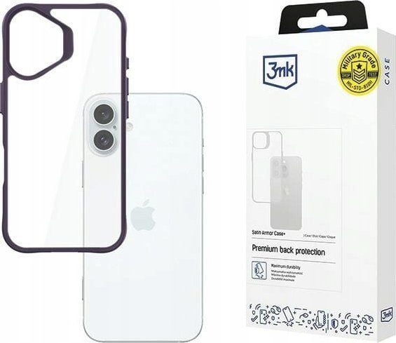 3MK SatinArmor+-deksel for Apple iPhone 16 Plus 6,7" militærklasse