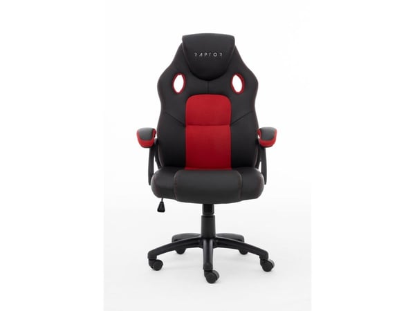 Raptor Gaming gamingstol GS-40 PU + stoff svart/rød