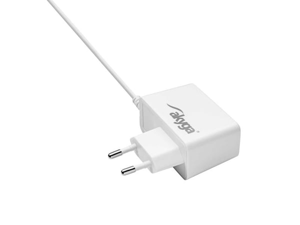 Akyga AK-PD-04 - Strømadapter - 1.41 watt - 300 mA (5,5 x 2,5 mm DC-jakk) - hvit
