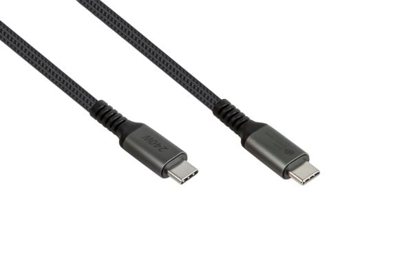 Good Connections USB 2.0 lade- og datakabel 240W USB-C hann til hann antrasitt 3m - Med høykvalitets USB 2.0 lade- og datakabel fra Good Connection...