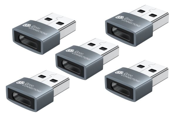 Good Connections -adapteri USB 2.0 plug A - USB-C-pistorasiaan alumiinikotelo harmaa 5 kpl Good - Good Connections®:n laadukkaalla USB 2.0 -sovitti...