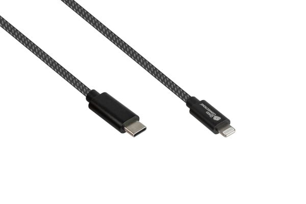 Good Connections USB 2.0 -lataus- ja datakaapeli iPhonelle/iPadille/iPodille USB-C-pistoke Lightningiin - Good Connections®:n laadukas, virallisest...