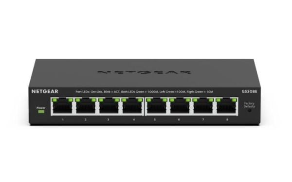 NETGEAR 300 Series SOHO Plus GS308E - Switch - L3 Lite - smart - 8 x 10/100/1000