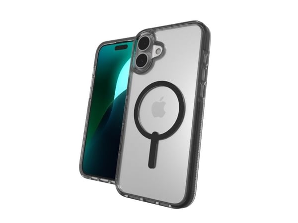 Zagg Santa Cruz Snap - Baksidedeksel for mobiltelefon - MagSafe-samsvar - grafen - svart, gjennomsiktig - for Apple iPhone 16 Plus