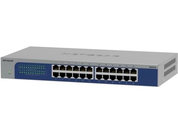 NETGEAR GS524v3 - Switch - 24 x 10/100/1000 - rackmonterbar, veggmonterbar
