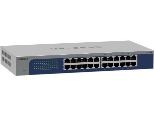 NETGEAR GS524v3 - Switch - 24 x 10/100/1000 - rackmonterbar, veggmonterbar