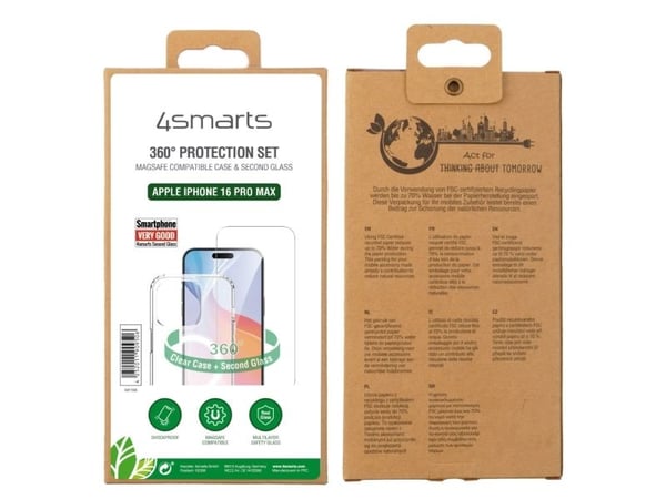 4smarts 541193, Apple, iPhone 16 Pro Max, Stötsäker, Reptålig, Stöttålig, Transparent, 1 styck