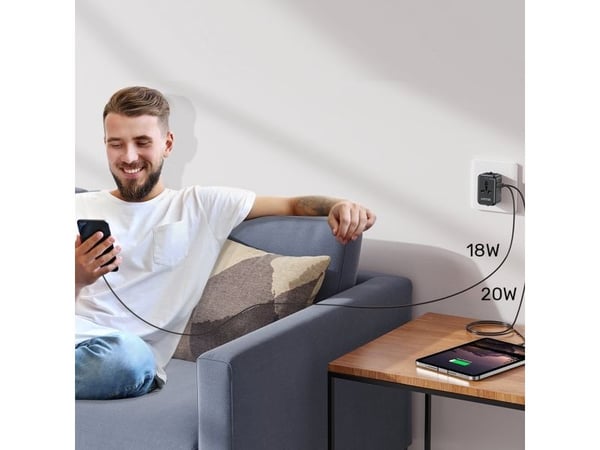 UNITEK P1120ABK01, Universell, Universell, Type C (Europlug), Type G (UK), Type I (AU), Type C, Type G (UK), Type I (AU), 100 - 250 V, 50/60 Hz