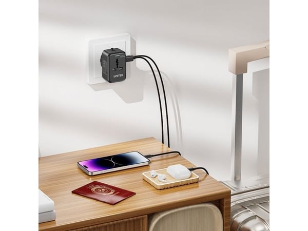 UNITEK P1120ABK01, Universell, Universell, Type C (Europlug), Type G (UK), Type I (AU), Type C, Type G (UK), Type I (AU), 100 - 250 V, 50/60 Hz