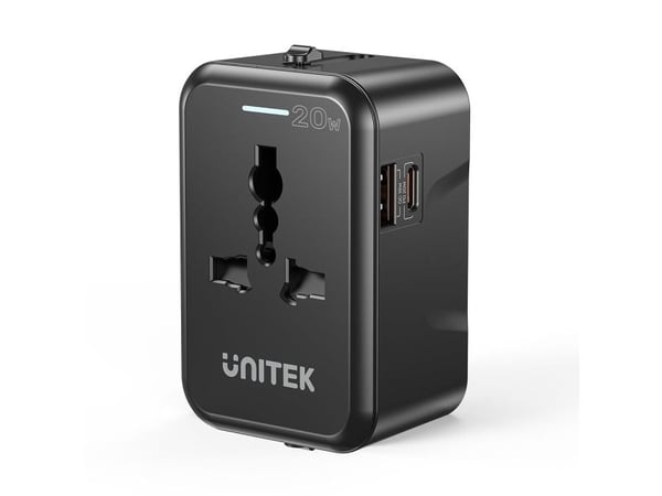 UNITEK P1120ABK01, Universell, Universell, Type C (Europlug), Type G (UK), Type I (AU), Type C, Type G (UK), Type I (AU), 100 - 250 V, 50/60 Hz