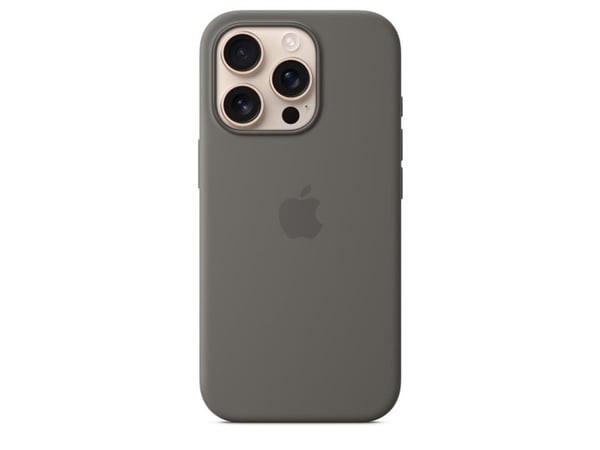 Apple - Baksidedeksel for mobiltelefon - MagSafe-samsvar - silikon - steingrå - for iPhone 16 Pro