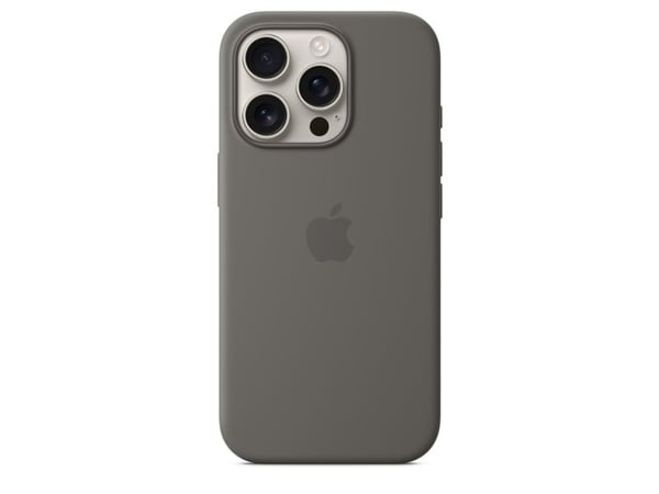 Apple - Baksidedeksel for mobiltelefon - MagSafe-samsvar - silikon - steingrå - for iPhone 16 Pro