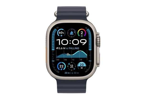 Apple MXTJ3ZM/A, Yhtye, Älykello, Laivasto, Apple, Apple Watch Models 44mm 45mm 46mm 49mm, Fluoroelastomeeri, Titaani