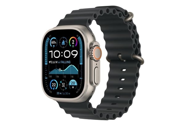Apple - Klokkerem forlengelse for smart armbåndsur - 49 mm, naturlig titanfinish - 130 - 250 mm - svart