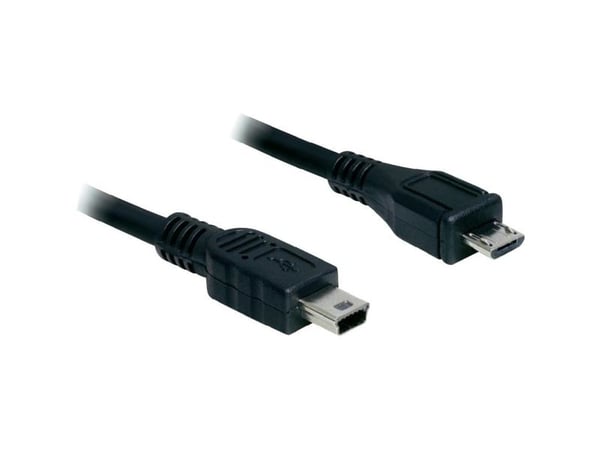 Delock - USB-kabel - mini-USB Type B (hann) til Micro-USB type B (hann) - USB 2.0 - 1 m - svart