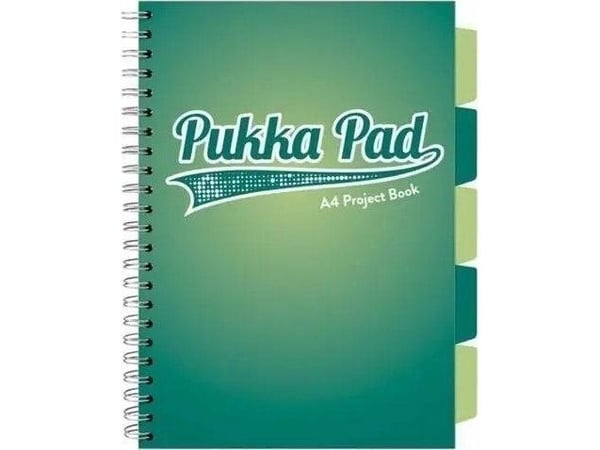 Pukka Pad Project Book Dark A4/100K ruter turkis (3 stk)