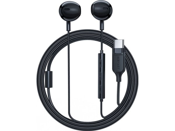 Acefast øretelefoner (in-ear) Acefast L2 med USB-C, mikrofon og fjernkontroll 1,2 m – svart