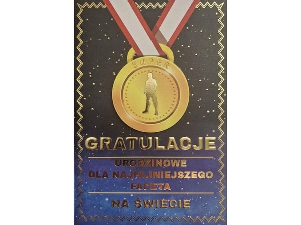 Yeku Gratulationskorthäfte/födelsdagsmedalj herr