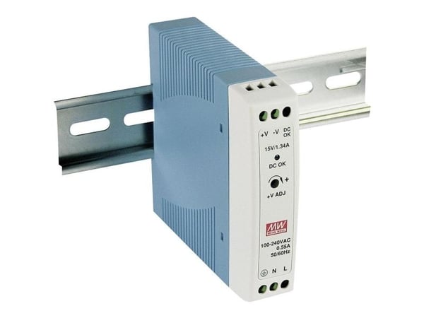 MEAN WELL MDR-20-5, 90 - 264 V, 20 W, 5 V, 3 A, RoHS, 100 mm