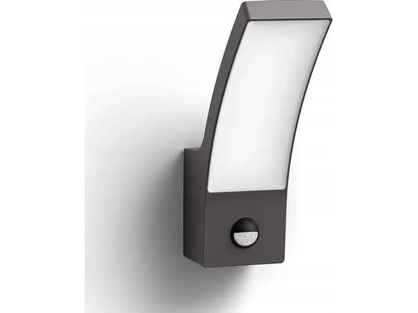 Philips Splay-vegglampe, 12 W, Vegglys, Antrasitt, Metall, IP44, Terrasse, Hage, I