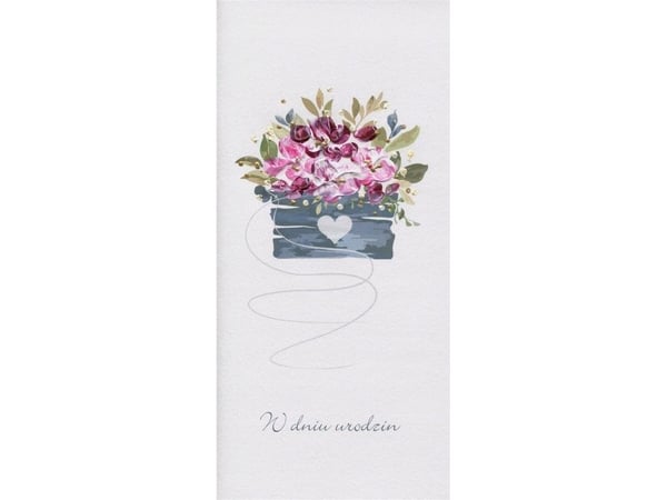 MAK Gratulerer bursdagskort DL US - blomster i eske