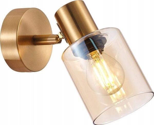 Vegglampe Italux Santia SPL-65342-1-BRO-AMB vegglampe 1x40W E14 messing/ambra