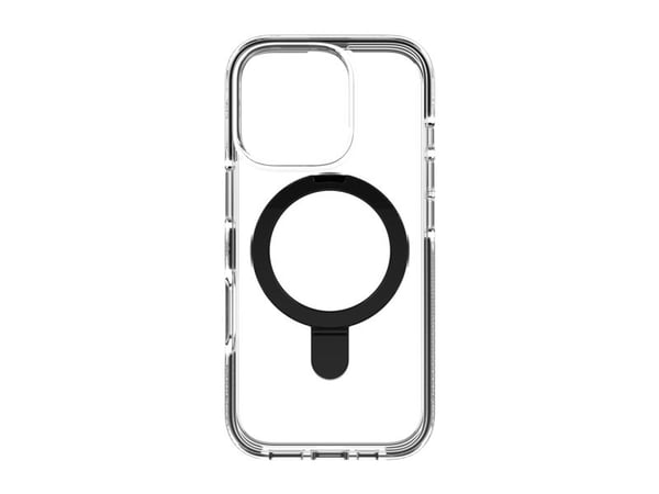 Zagg Santa Cruz Snap - Baksidedeksel for mobiltelefon - med ringstativ - MagSafe-samsvar - grafen - svart, gjennomsiktig - for Apple iPhone 16 Pro
