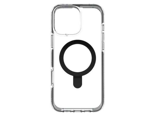 Zagg Santa Cruz Snap - Baksidedeksel for mobiltelefon - med ringstativ - MagSafe-samsvar - grafen - svart, gjennomsiktig - for Apple iPhone 16 Pro Max
