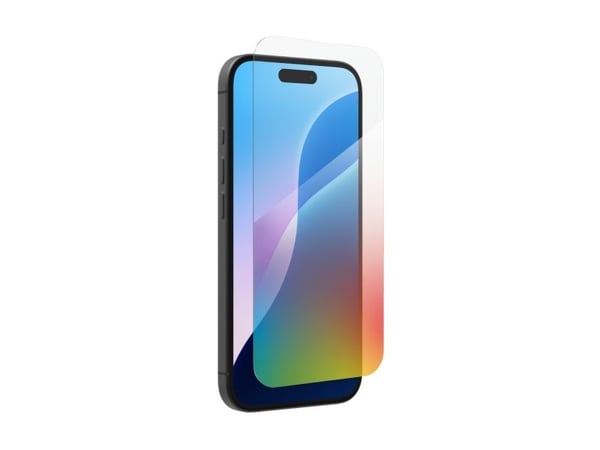 InvisibleShield Glass Elite VisionGuard, Apple, iPhone 16+/iPhone 15+, Anti-bakteriell, Beskyttelse mot blått lys, Støvbestandig, Ripebestandig, Gj...