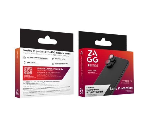 ZAGG InvisibleShield Glass Elite - Linsebeskytter for mobiltelefon - for Apple iPhone 16, 16 Plus