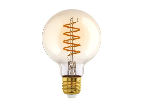 EGLO E27 LED G95 gul globus dimbar dekorativ pære med spiral og varmhvitt lys