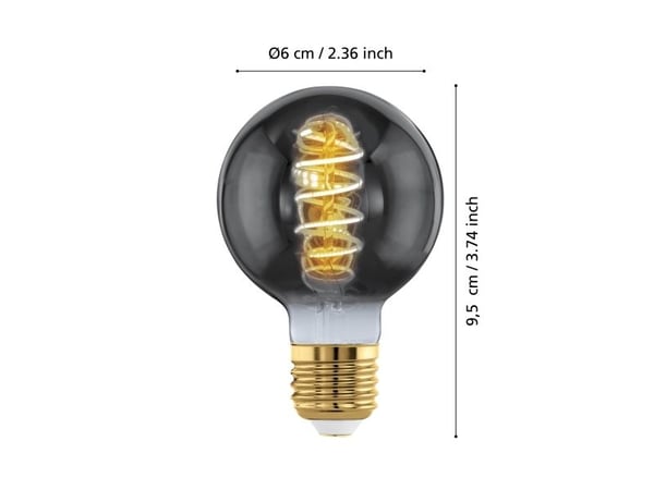 EGLO E27 G60 SPIRAL 4W 100LM 2000K DÆMPB. RØYK KOLLI 8