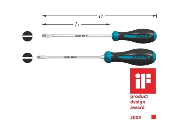 Hazet HEXAnamic Verkstad skåls-/spårskruvmejsel Bladlängd: 3,5 mm Spetslängd: 80 mm DIN ISO 2380-1, DIN ISO 2380-2