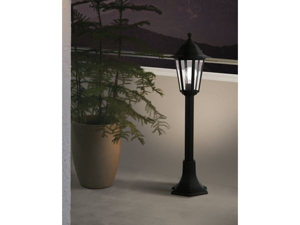 EGLO DUANERA utendørs stolpelyktest lampe i sort med klart glass