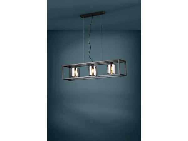 EGLO BRISLING spisebord 3XE27 L110 røyk/svart