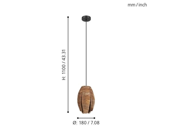 EGLO MONGU 1 pendel bambu