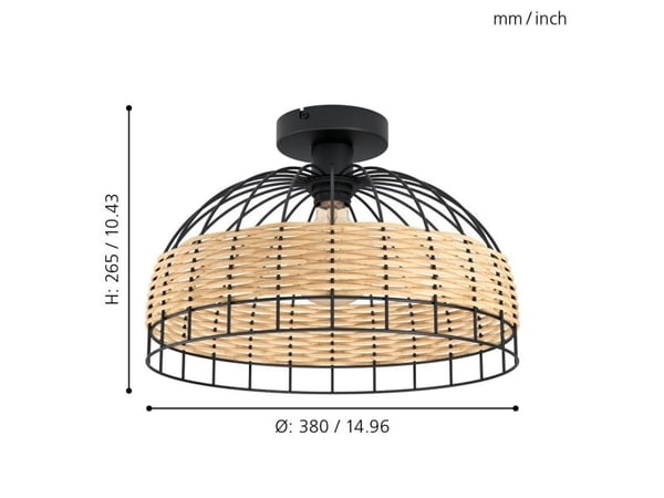 EGLO Anwick, LED, E27, IP20, Musta, Ruskea