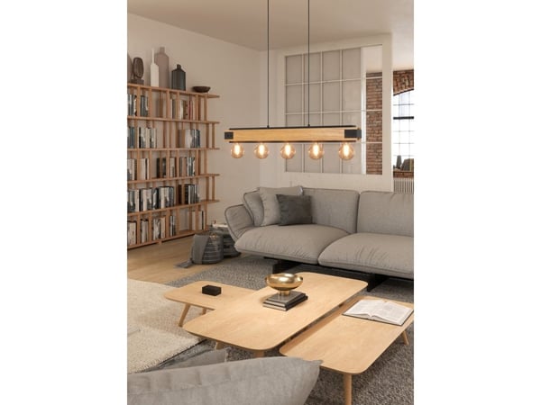 EGLO Layham, Fleksibel montering, Sort, Brun, Sort, Brun, Stål, Tre, Innendørs, IP20