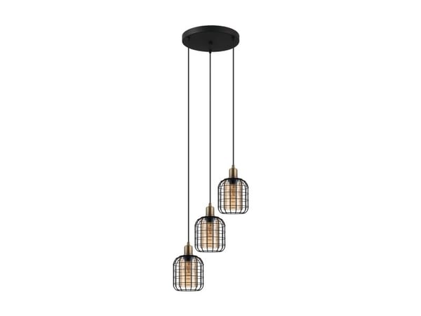 EGLO CHISLE pendant light, Fleksibel montering, Sort, Bronse, Rav, Stål, Glass, Retro