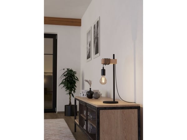 EGLO TOWNSHEND Bordlampe - Eik farget & Svart