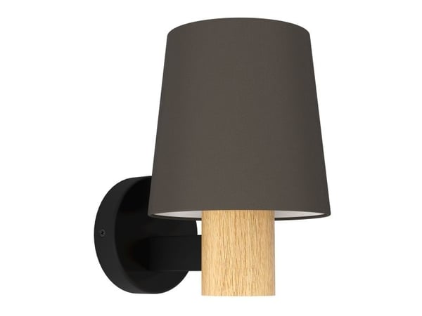EGLO EDALE VEGG E27 SVART/TRE/CAPPUCCINO FSC
