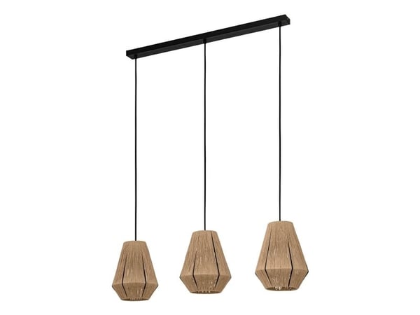 EGLO Alderney, Fleksibel montering, Sort, Naturlig, Beige, Stål, Tekstil, Sort, Innendørs
