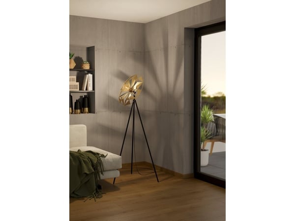 EGLO CASTANUELO FLOOR E27 H1520 SVART/GULL