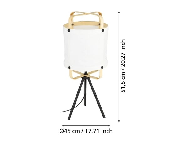 EGLO SURFLEET BORD E27 VIT/BAMBU