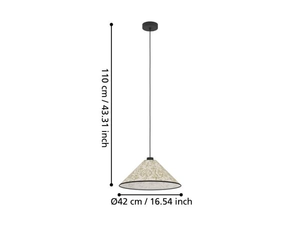 EGLO OXPARK PENDEL Ø420 E27 BAMBUS BLAD LYS