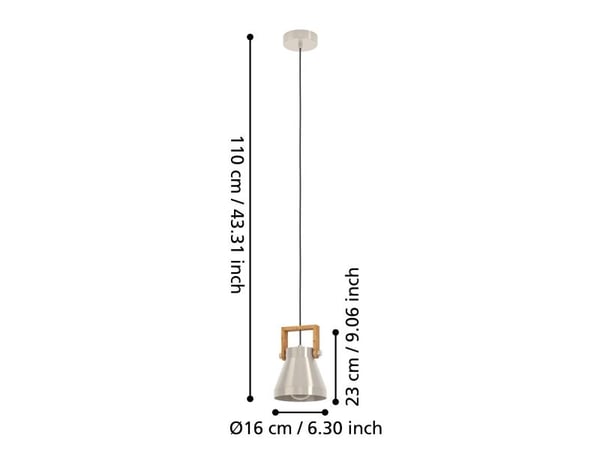 EGLO CAWTON PENDEL Ø160 E27 NØD/BS FSC