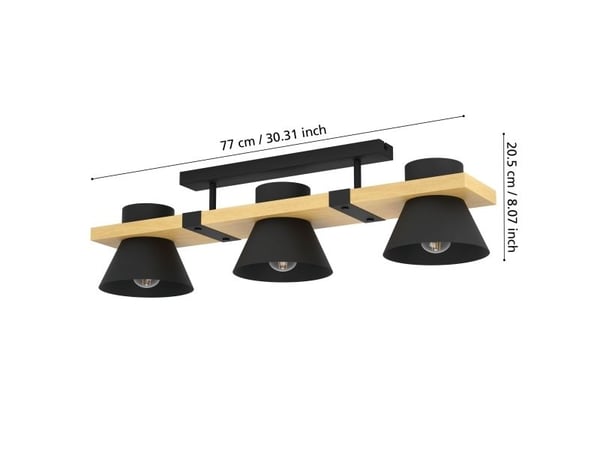 EGLO MACCLES LOFT 3L E27 SORT/NATUR