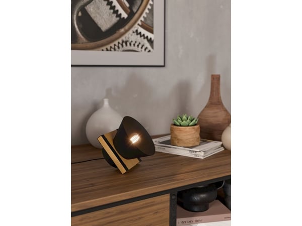 EGLO MACCLES BORD E27 SVART/NATURLIG FSC
