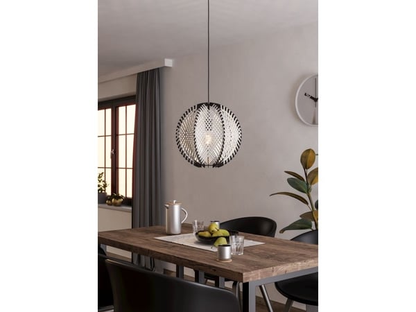 EGLO WAVERTON PENDEL Ø400 E27 SVART/TRE/HVIT